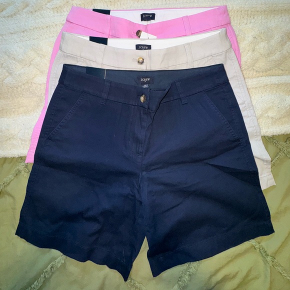 BUNDLE: J. Crew Women's 7” Shorts - Navy, Pink, and Beige - Picture 1 of 3